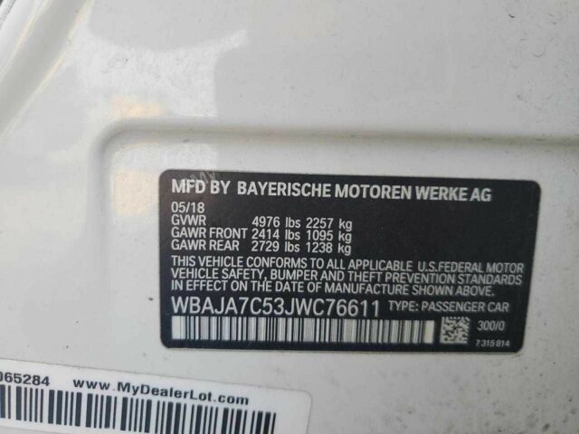 Білий БМВ 5 Серія, об'ємом двигуна 2 л та пробігом 104 тис. км за 9600 $, фото 11 на Automoto.ua