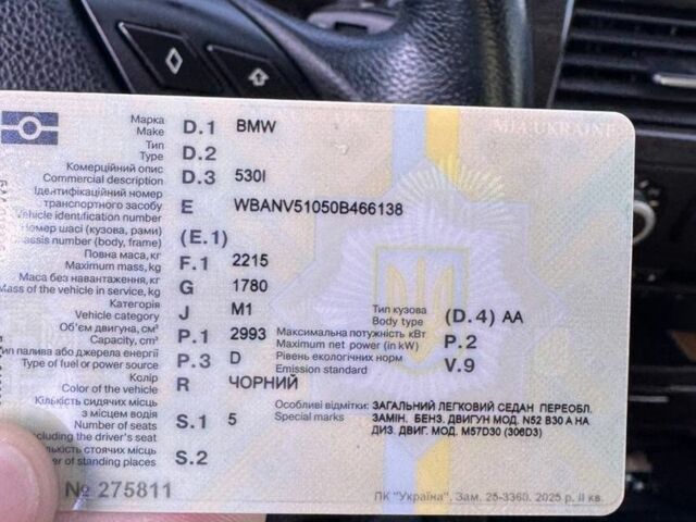 Чорний БМВ 5 Серія, об'ємом двигуна 3 л та пробігом 315 тис. км за 12500 $, фото 6 на Automoto.ua