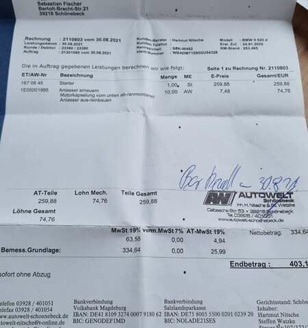 Серый БМВ 5 Серия, объемом двигателя 1.95 л и пробегом 282 тыс. км за 6500 $, фото 21 на Automoto.ua