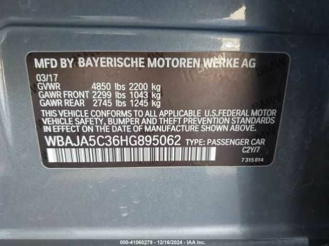 Серый БМВ 5 Серия, объемом двигателя 2 л и пробегом 76 тыс. км за 7000 $, фото 8 на Automoto.ua
