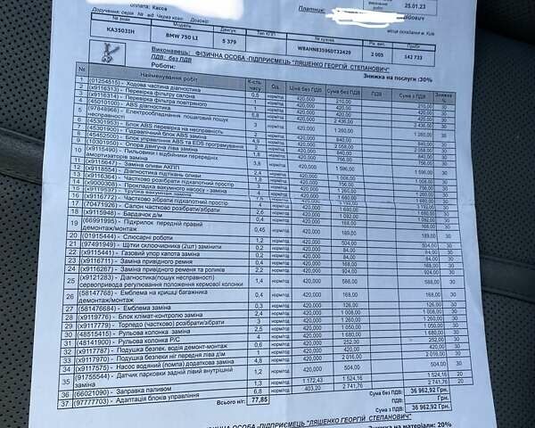 Белый БМВ 7 Серия, объемом двигателя 4.8 л и пробегом 153 тыс. км за 8400 $, фото 9 на Automoto.ua
