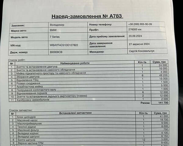 Чорний БМВ 7 Серія, об'ємом двигуна 2.98 л та пробігом 306 тис. км за 14700 $, фото 12 на Automoto.ua