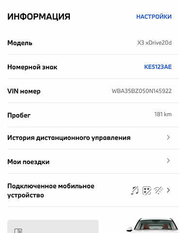 Білий БМВ Х3, об'ємом двигуна 2 л та пробігом 1 тис. км за 51998 $, фото 10 на Automoto.ua