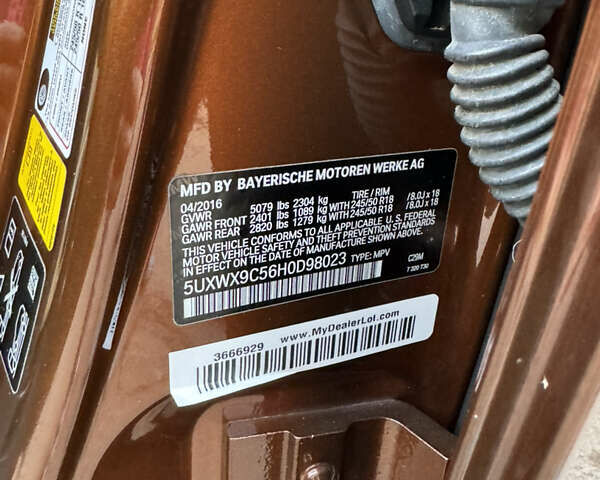 БМВ Х3 2016 в Днепре (Днепропетровске) на Automoto.ua Коричневый БМВ Х3, объемом двигателя 1.99 л и пробегом 86 тыс. км за 23000 $, фото 18 на Automoto.ua