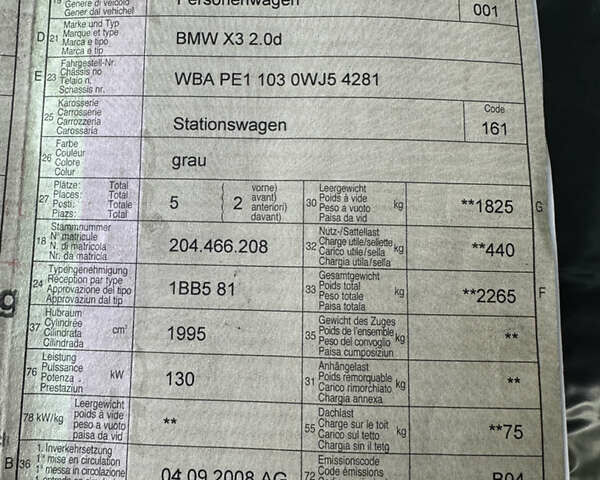 Серый БМВ Х3, объемом двигателя 2 л и пробегом 254 тыс. км за 11500 $, фото 128 на Automoto.ua