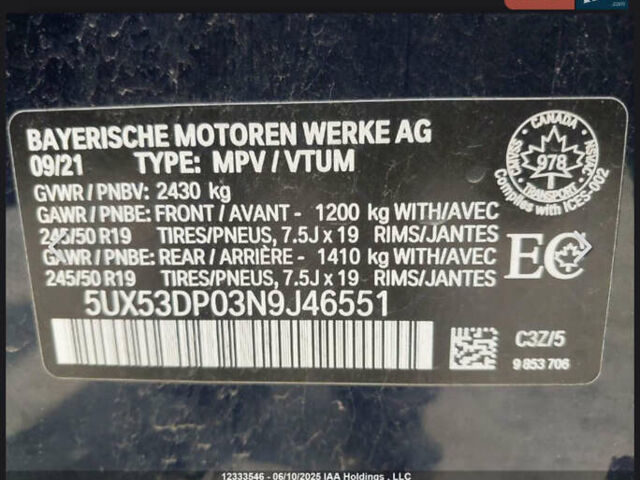 Синий БМВ Х3, объемом двигателя 2 л и пробегом 72 тыс. км за 14700 $, фото 7 на Automoto.ua