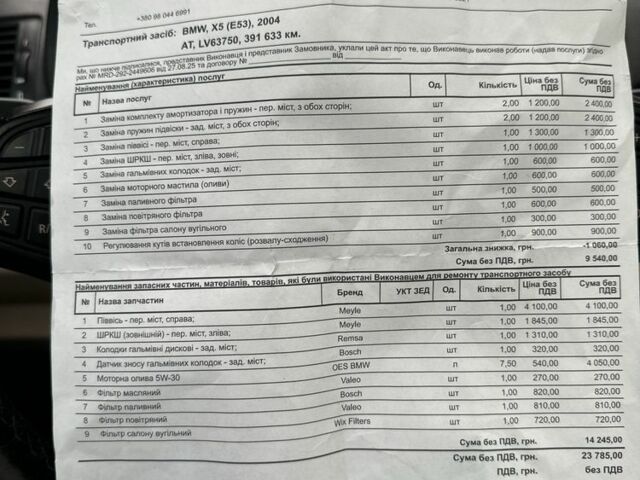 Белый БМВ Х5, объемом двигателя 3 л и пробегом 393 тыс. км за 5400 $, фото 21 на Automoto.ua