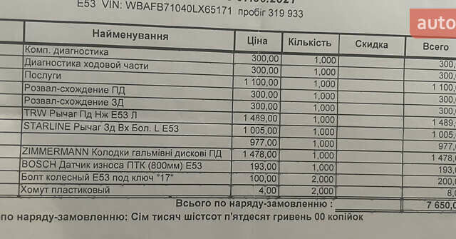 Черный БМВ Х5, объемом двигателя 2.99 л и пробегом 360 тыс. км за 13500 $, фото 36 на Automoto.ua