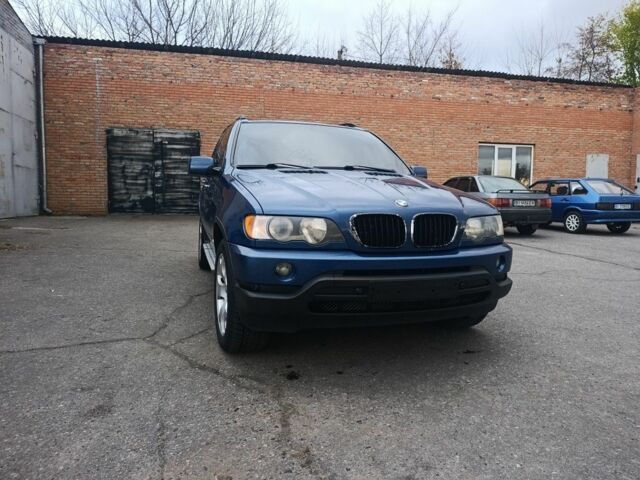 Синий БМВ Х5, объемом двигателя 3 л и пробегом 380 тыс. км за 6700 $, фото 1 на Automoto.ua