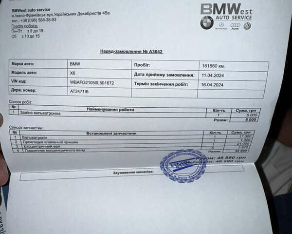 Черный БМВ Х6, объемом двигателя 3 л и пробегом 170 тыс. км за 17500 $, фото 20 на Automoto.ua