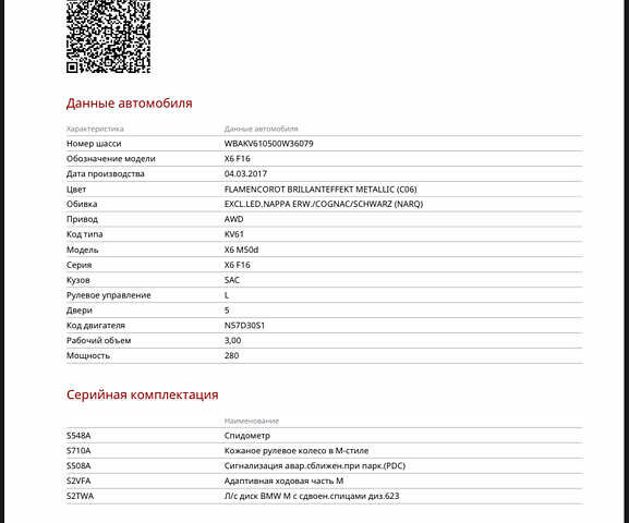 Красный БМВ Х6, объемом двигателя 2.99 л и пробегом 81 тыс. км за 47700 $, фото 22 на Automoto.ua
