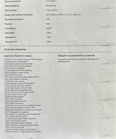 Белый БМВ X7, объемом двигателя 2.99 л и пробегом 140 тыс. км за 64200 $, фото 25 на Automoto.ua