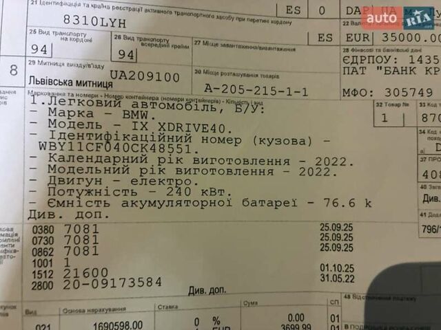 Черный БМВ iX, объемом двигателя 0 л и пробегом 165 тыс. км за 39000 $, фото 27 на Automoto.ua