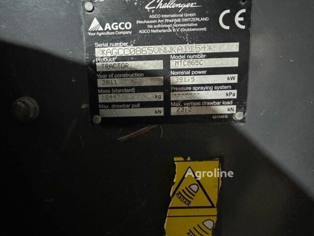 Жовтий Челленджер MT 865C, об'ємом двигуна 0 л та пробігом 0 тис. км за 174560 $, фото 7 на Automoto.ua