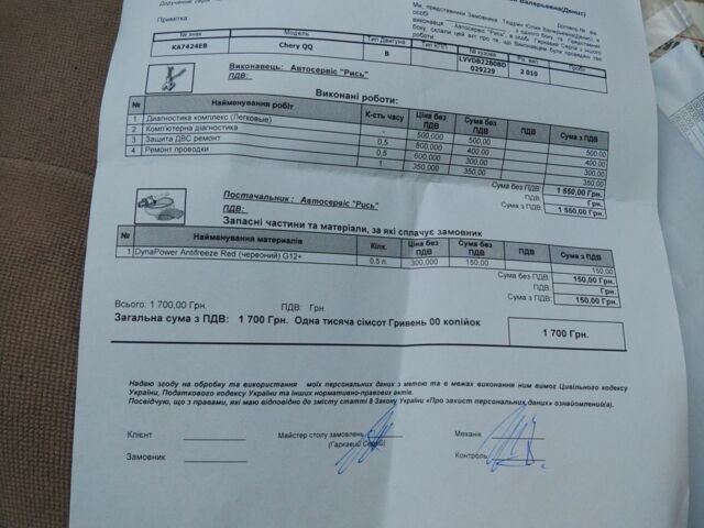 Білий Чері Кью Кью, об'ємом двигуна 1.1 л та пробігом 110 тис. км за 2750 $, фото 6 на Automoto.ua