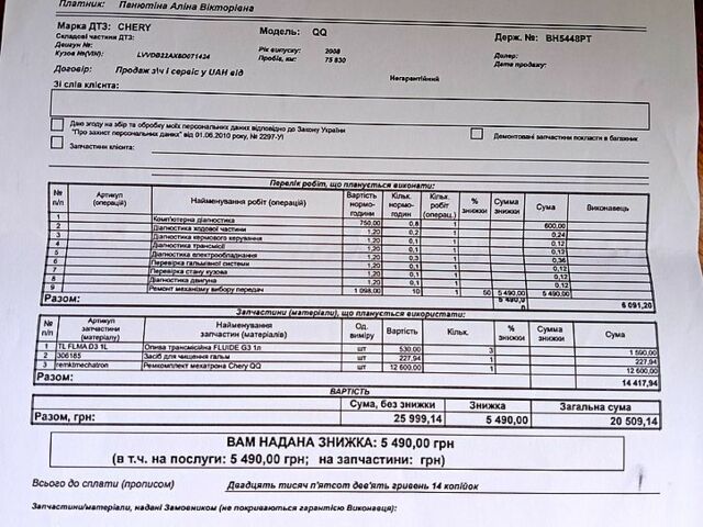 Червоний Чері Кью Кью, об'ємом двигуна 1.1 л та пробігом 54 тис. км за 2600 $, фото 6 на Automoto.ua