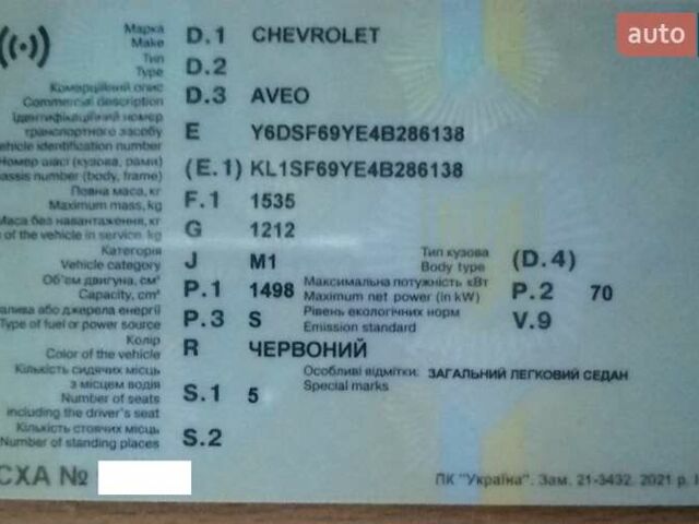 Красный Шевроле Авео, объемом двигателя 1.5 л и пробегом 250 тыс. км за 2650 $, фото 1 на Automoto.ua