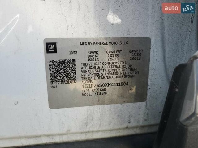 Белый Шевроле Bolt EV, объемом двигателя 0 л и пробегом 75 тыс. км за 3700 $, фото 11 на Automoto.ua