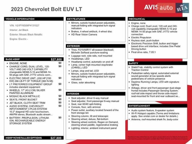 Черный Шевроле Bolt EV, объемом двигателя 0 л и пробегом 82 тыс. км за 5500 $, фото 11 на Automoto.ua