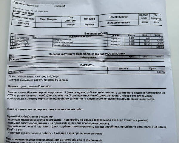 Серый Шевроле Bolt EV, объемом двигателя 0 л и пробегом 156 тыс. км за 11500 $, фото 30 на Automoto.ua