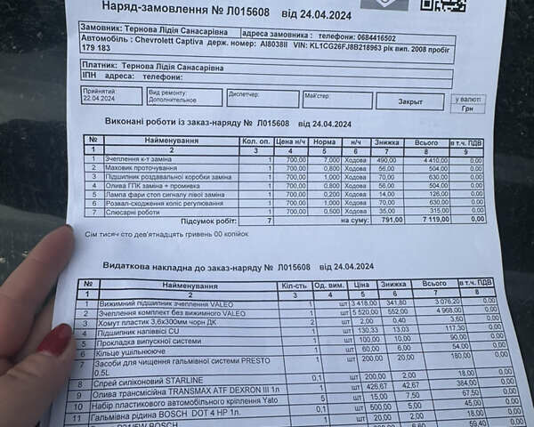 Шевроле Каптіва, об'ємом двигуна 2.4 л та пробігом 179 тис. км за 7700 $, фото 33 на Automoto.ua