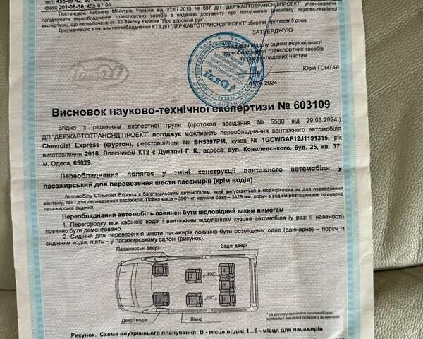Белый Шевроле Експресс, объемом двигателя 2.78 л и пробегом 115 тыс. км за 25500 $, фото 16 на Automoto.ua