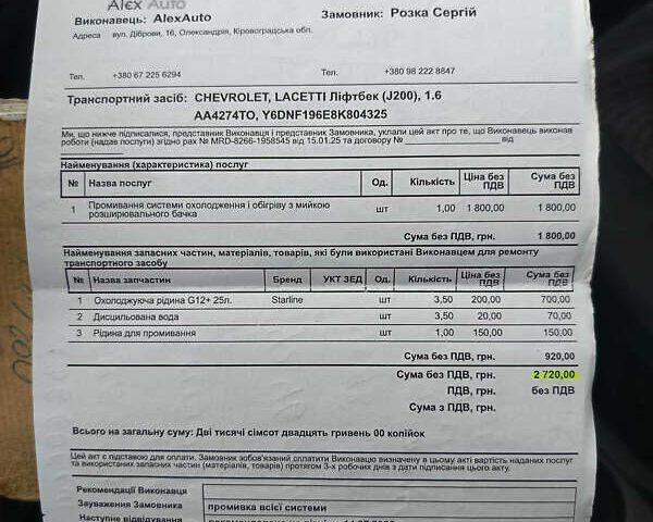 Серый Шевроле Лачетти, объемом двигателя 1.6 л и пробегом 187 тыс. км за 4100 $, фото 14 на Automoto.ua