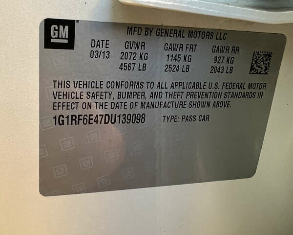 Шевроле Вольт 2013 в Киеве на Automoto.ua Белый Шевроле Вольт, объемом двигателя 1.4 л и пробегом 208 тыс. км за 11000 $, фото 9 на Automoto.ua