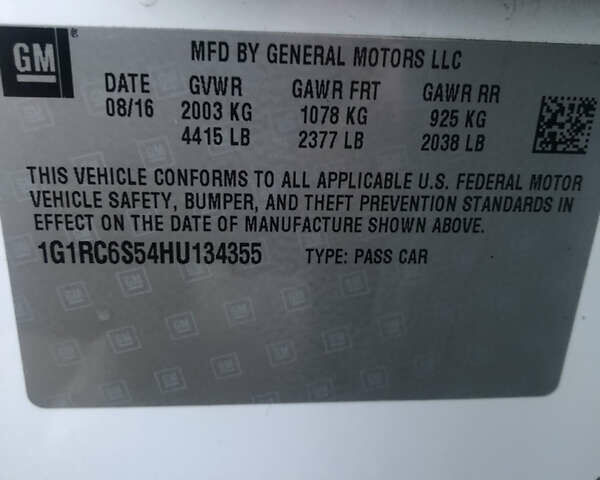 Белый Шевроле Вольт, объемом двигателя 1.49 л и пробегом 145 тыс. км за 14800 $, фото 6 на Automoto.ua