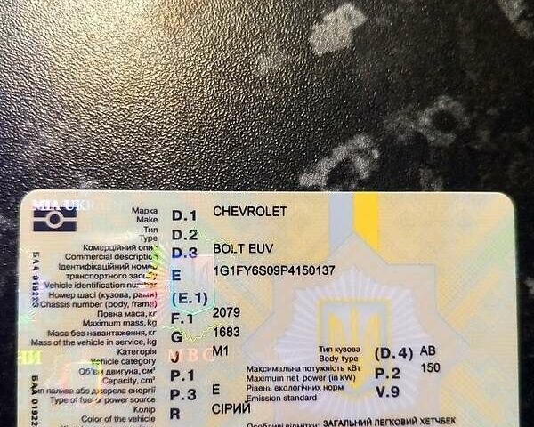 Сірий Шевроле Bolt EUV, об'ємом двигуна 0 л та пробігом 105 тис. км за 18600 $, фото 1 на Automoto.ua