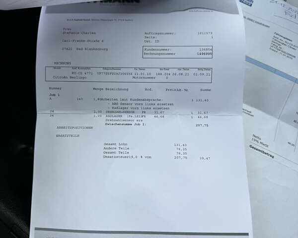 Чорний Сітроен Берлінго, об'ємом двигуна 1.6 л та пробігом 220 тис. км за 7450 $, фото 153 на Automoto.ua