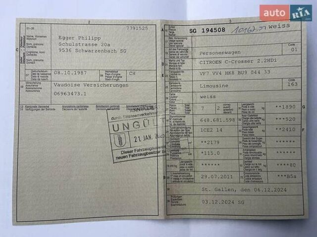 Белый Ситроен С-Кроссер, объемом двигателя 2.2 л и пробегом 169 тыс. км за 12850 $, фото 1 на Automoto.ua