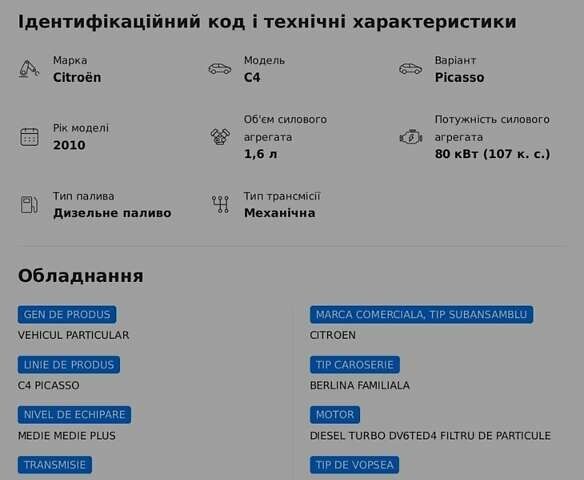 Ситроен С4 Пикассо, объемом двигателя 1.6 л и пробегом 238 тыс. км за 6200 $, фото 11 на Automoto.ua