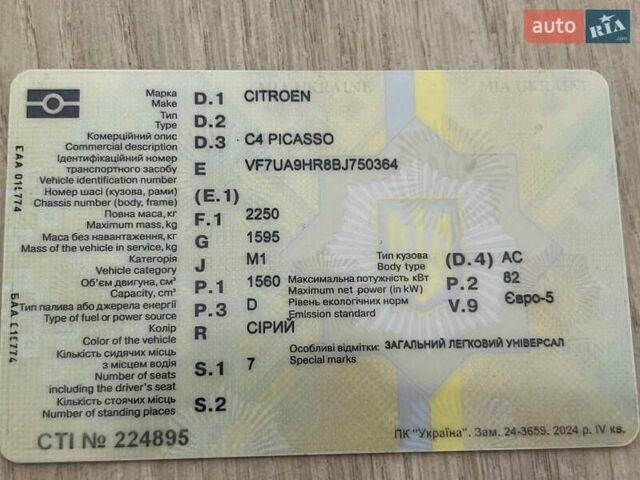 Серый Ситроен Гранд С4 Пикассо, объемом двигателя 1.6 л и пробегом 267 тыс. км за 7500 $, фото 44 на Automoto.ua