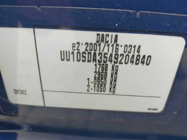 Синий Дачия Другая, объемом двигателя 1.6 л и пробегом 170 тыс. км за 8399 $, фото 17 на Automoto.ua