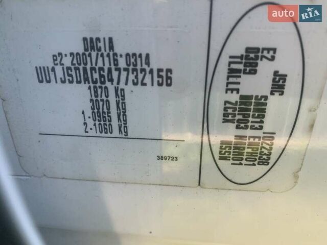 Білий Дачія Лоджі, об'ємом двигуна 0 л та пробігом 230 тис. км за 6900 $, фото 23 на Automoto.ua