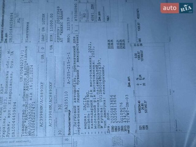 Синий Дачия Spring, объемом двигателя 0 л и пробегом 24 тыс. км за 4999 $, фото 15 на Automoto.ua