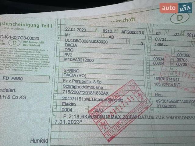 Синий Дачия Spring, объемом двигателя 0 л и пробегом 24 тыс. км за 8799 $, фото 16 на Automoto.ua