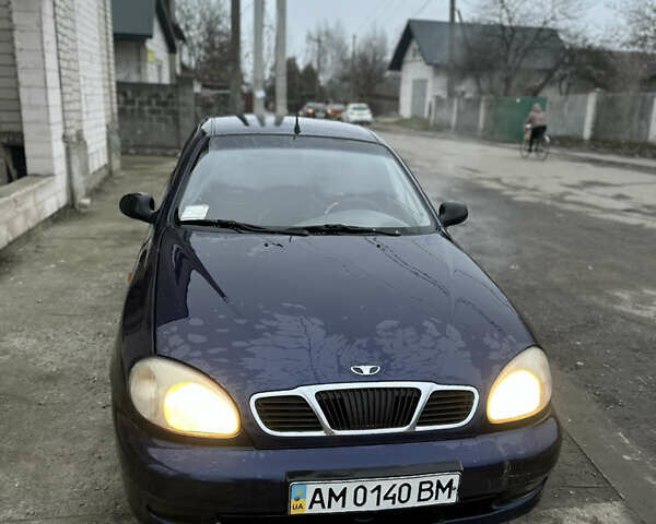 Синий Дэу Ланос, объемом двигателя 1.5 л и пробегом 303 тыс. км за 1450 $, фото 1 на Automoto.ua