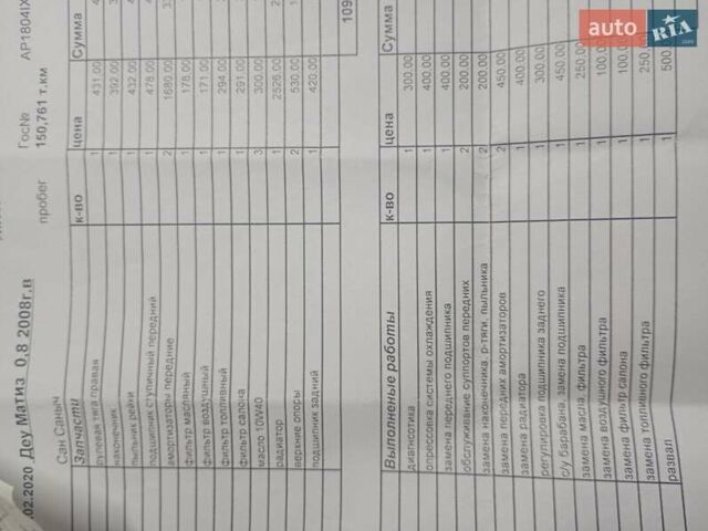 Бежевий Деу Матіз, об'ємом двигуна 0.8 л та пробігом 156 тис. км за 3133 $, фото 7 на Automoto.ua