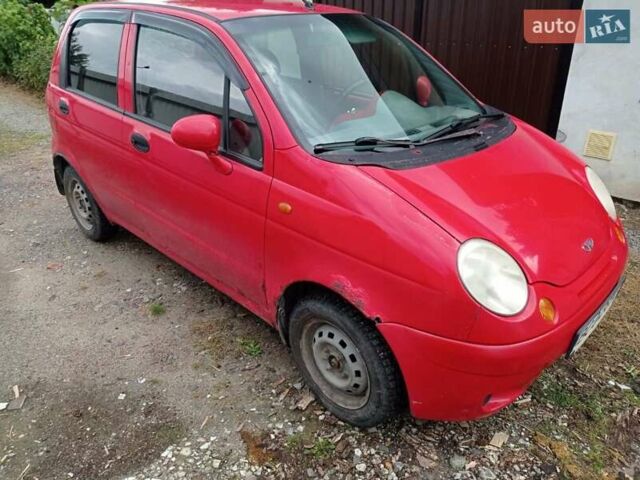 Красный Дэу Матиз, объемом двигателя 0.8 л и пробегом 234 тыс. км за 1200 $, фото 1 на Automoto.ua