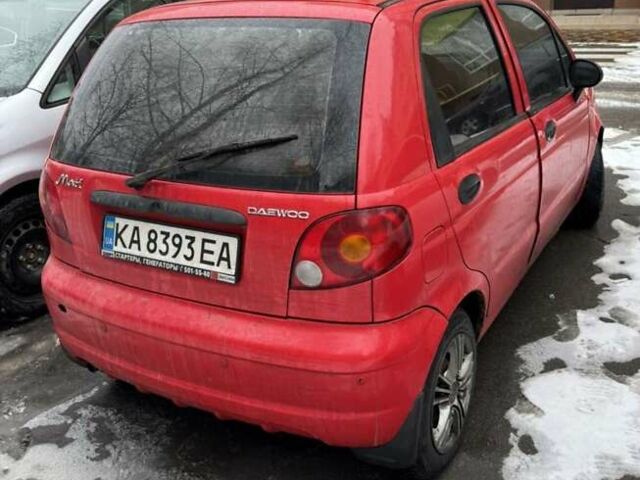 Красный Дэу Матиз, объемом двигателя 0.8 л и пробегом 176 тыс. км за 1600 $, фото 4 на Automoto.ua