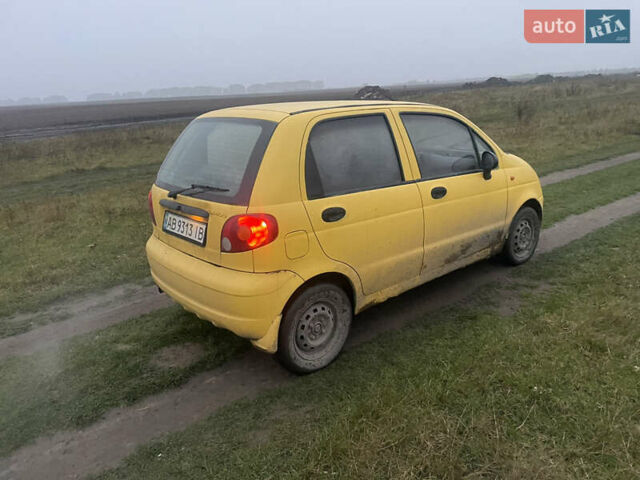 Желтый Дэу Матиз, объемом двигателя 0.8 л и пробегом 197 тыс. км за 1100 $, фото 1 на Automoto.ua