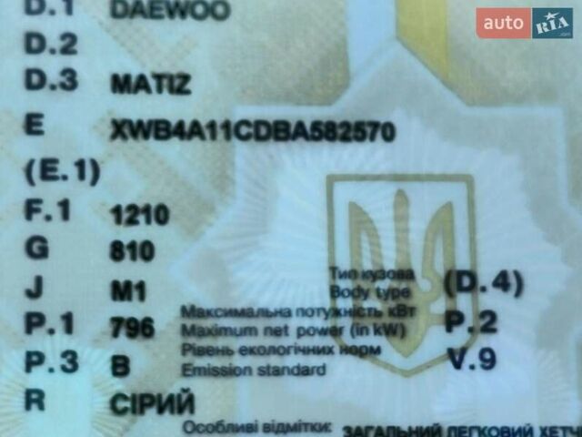 Сірий Деу Матіз, об'ємом двигуна 0.8 л та пробігом 75 тис. км за 2200 $, фото 15 на Automoto.ua