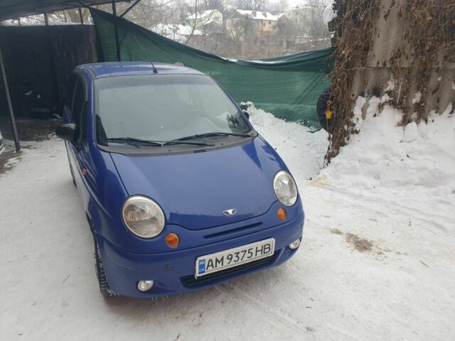 Синий Дэу Матиз, объемом двигателя 0.8 л и пробегом 105 тыс. км за 1400 $, фото 2 на Automoto.ua