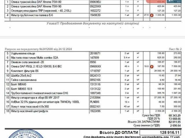Белый Даф ХФ, объемом двигателя 12.9 л и пробегом 457 тыс. км за 48669 $, фото 2 на Automoto.ua
