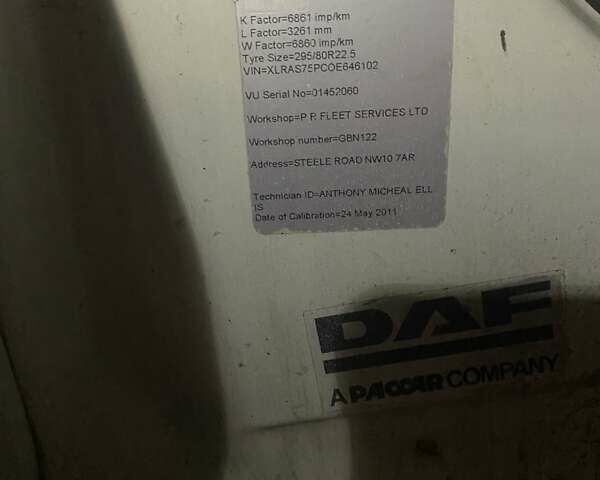 Белый Даф CF 75, объемом двигателя 9.2 л и пробегом 847 тыс. км за 17900 $, фото 10 на Automoto.ua