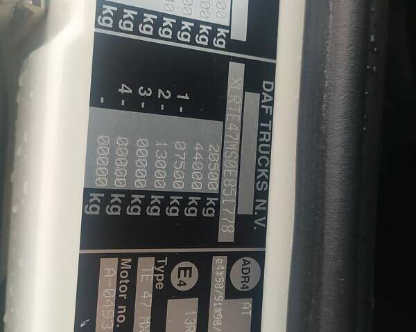 Білий Даф XF 105, об'ємом двигуна 12.9 л та пробігом 807 тис. км за 23500 $, фото 7 на Automoto.ua