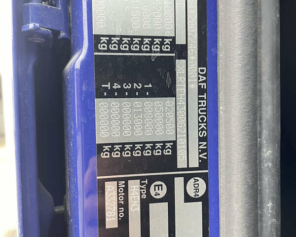 Синий Даф XF 480 FT, объемом двигателя 12.9 л и пробегом 550 тыс. км за 30000 $, фото 5 на Automoto.ua