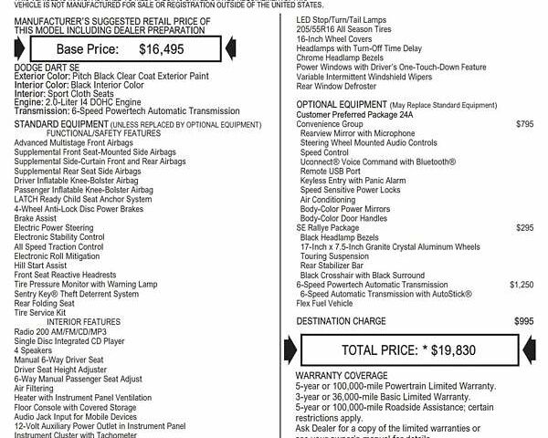 Черный Додж Дарт, объемом двигателя 2 л и пробегом 70 тыс. км за 7000 $, фото 9 на Automoto.ua